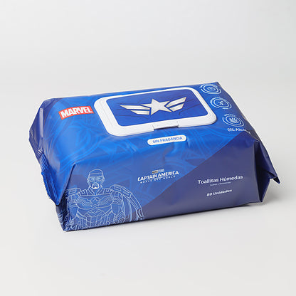 Pack x 12 Pañitos Húmedos Marvel Cosmos Capitán America