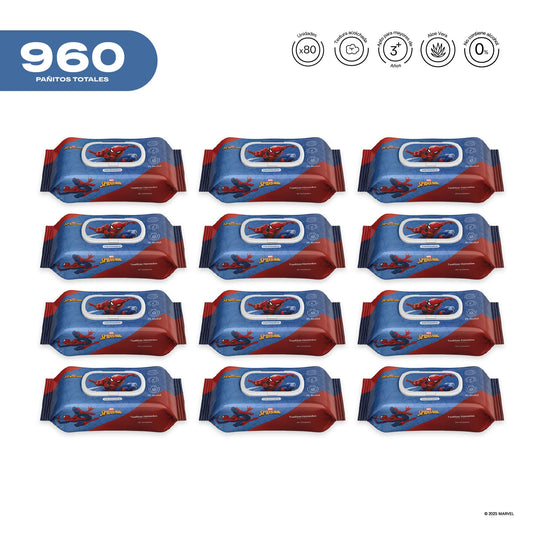 Pack x 12 Pañitos Húmedos Marvel Cosmos Spider-Man